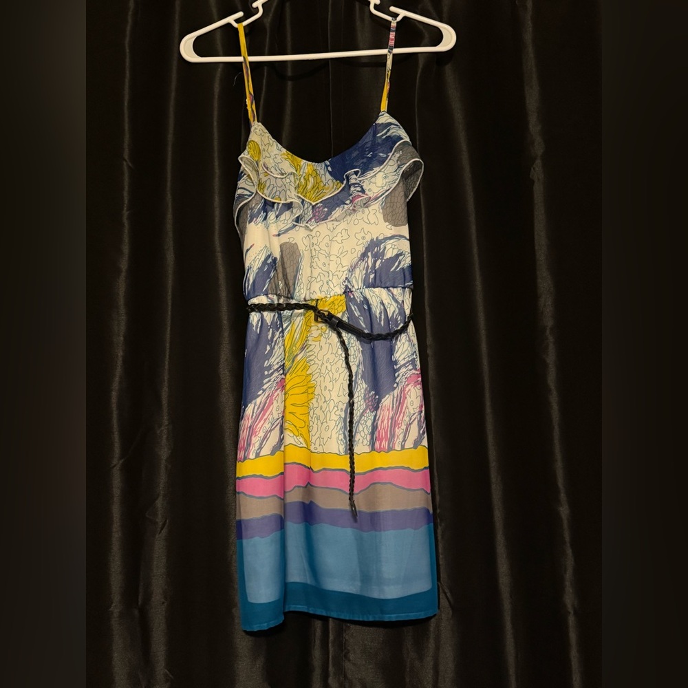 Lily Rose Multicolor Floral Striped Midi Dress